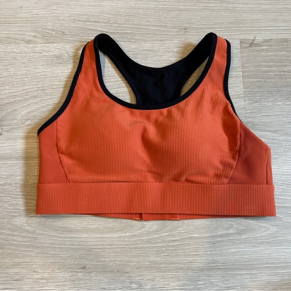 Zyia Active Burnt Orange Premium Ribbed Adjustable Sports Bra - L - Picture 1 of 5